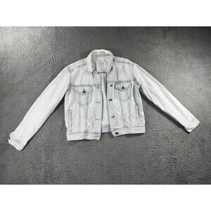 American Eagle Denim Jacket Women Medium Button‎ Up Light Wash